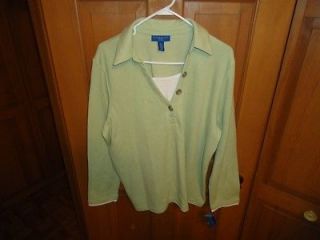Karen Scott Sport Womens Long Sleeved Knit Top Size 2X NEW WITH TAGS