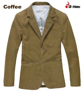 New Mens Leisure Suit Slimming Coat Spring Autumn Jacket Coffee Black 