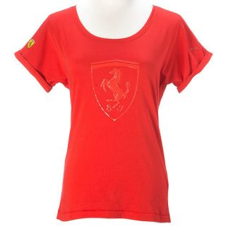 PUMA Ferrari Logo Tee Short Sleeve T Shirt Rosso Corsa Red Asia Size 