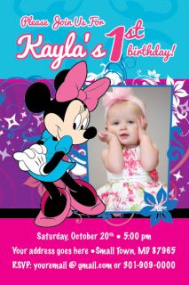 MINNIE MOUSE Disney Invitation Birthday Party Baby Shower 1st Birthday 