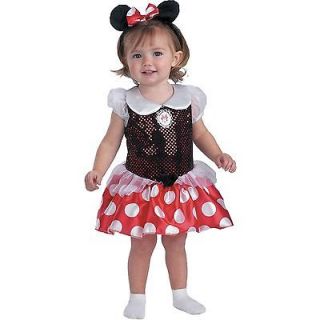 Toddler Minnie Mouse Costume Infant Girls Disney Red Fancy Dress Ears 