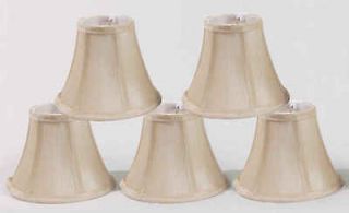 Chandelier Lamp Shades, Set of 5, Soft Bell 3x 6x 5 Cream , Clip on 