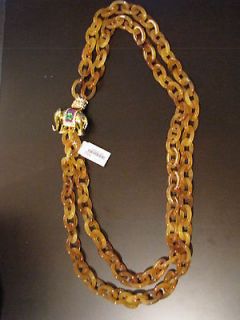 CREW NEW NWT ELEPHANT RESIN LINK DOUBLE STRAND NECKLACE