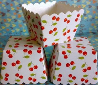 20x Hige Qulity Cherry square cupcake cake cases muffin cases WED 