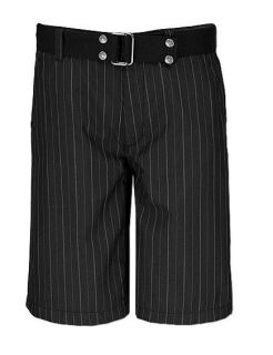 NWT AFFLICTION Black Premium Belt Ace PinStripe Shorts