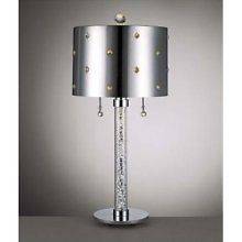 Contemporary Chrome Bling Bling Lighting Steel Shade Crystal Desk 