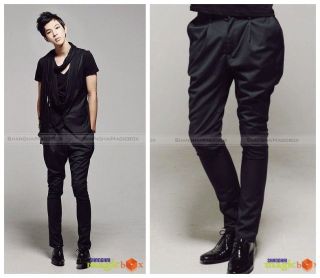 Men Fashion Casual Slim Fit Harem Pants Trousers Black