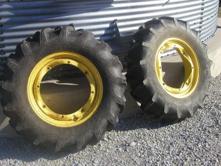 Firestone 12.4x24 Field & Road tractor tires 98% tread & John Deere 