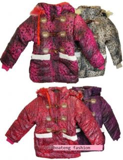 girls hooded waterproof winter jacket kids snowsuit school children 