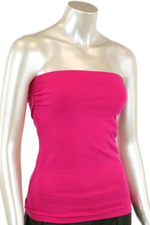Strapless ruched Tube Top   Shirt length   Solids Black, hot pink, or 