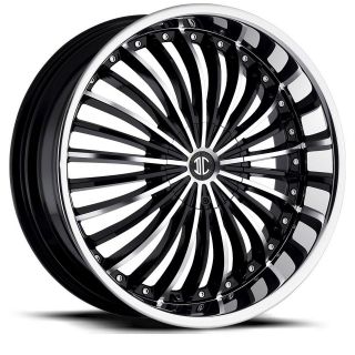 22 inch 2Crave NO13 Black Wheels Rims 5x4.5 300M Concorde Sebring Town 