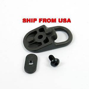 Black tactical quick release sling ring attachment mount clip in sling 