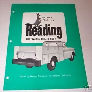 1968 Reading Job Planned Utility Truck Body Brochure