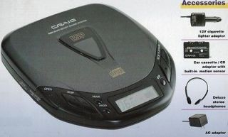 Craig Portable CD Player, Bass Boost+ AC/Car Cassette,Cigar​ette 