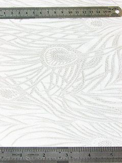   Artificial Silk All white peacock BROCADE Upholstery Fabric Meter