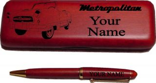 Nash Metropolitan Convertible (early) Rosewood Pen & Case Engraved