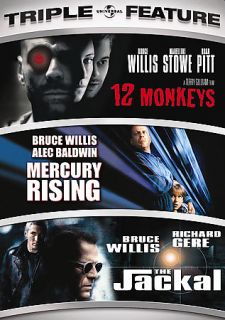 12 Monkeys Mercury Rising The Jackal DVD, 2008, 3 Disc Set