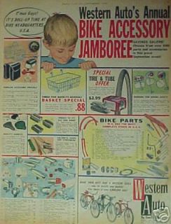 1961 Western Auto Annual Accessory Bicycle Parts Jamboree~Bike Basket 