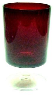 RUBY RED & CLEAR PEDESTAL WINE GOBLET +1 MORE
