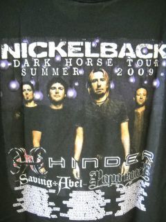   Dark Horse Tour Summer 2009 Hinder Saving Abel T Shirt Size Large