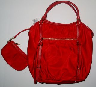 NEW RED MZ WALLACE MEDIUM TOTE WITH GOLD DETAIL NO SHOULDER STRAP SEXY