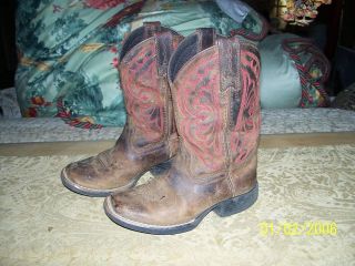 Little Boys Western Cowboy Boots ARIAT Used NuBuck Natural 