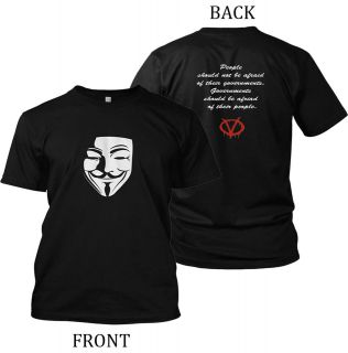 For Vendetta t shirt Occupy Wall Street 99% Guy Fawkes Mask 