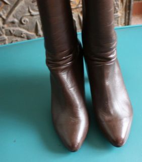 Vintage 1980s Philip Lawrence Brown Leather Boots Sz 7.5 B Retro
