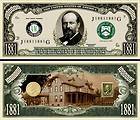NOVELTY BILLS FOR 1 PRICE (JAMES A. GARFIELD PRESIDENT) GREAT NOTES 