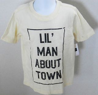 Baby GAP Boys Beige LIL MAN ABOUT TOWN T Shirt Size 5T