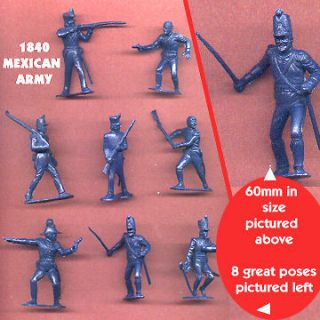 MARX Toy Soldiers 8 ALAMO Mexicans of the 1830s Reissued Blue ( 8 