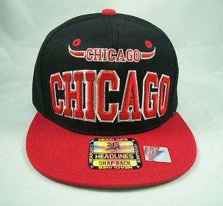 Chicago Bulls Snapback Hat Baseball cap Black, Red, White