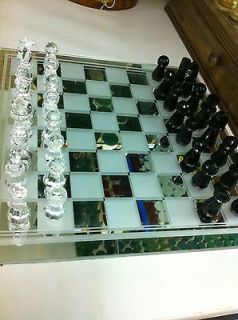 Real Crystal Chess Men Pieces Set 11.5 Board with 2 King