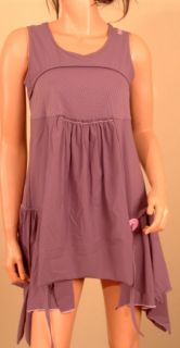 Femmes je Vous Aime French Design Purple Button Sleeveless Dress Size 
