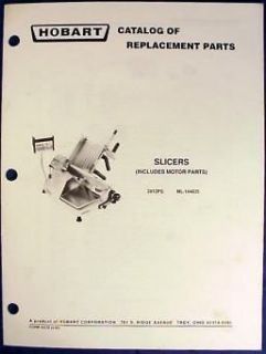 Hobart Slicer Model 2812PS Parts Catalog