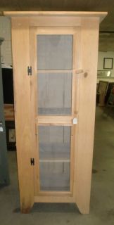 Rough Cut Unfinished Raw Wood Country Kitchen Pantry Cupboard Cabinet 