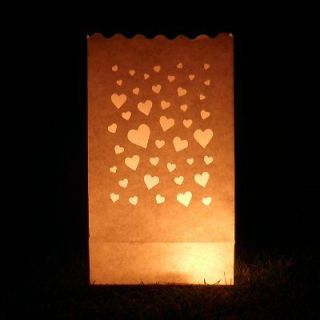   Heart Candle Bags   pack of 10 mini heart luminary paper lanterns