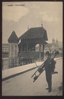   Luzern,SWITZERLAND Kaminfeger Chimney Sweep w/Work Tools view 1907
