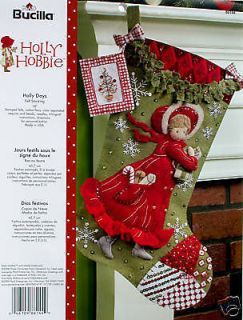   Holly Hobbie Days ~ 18 Felt Christmas Stocking Kit #86144, Patchwork