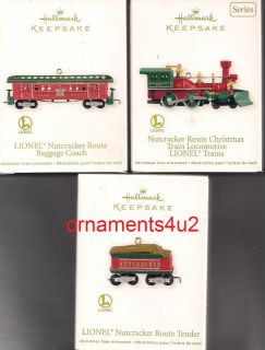  2012 Lionel Train Nutcracker Route Christmas Ornaments Set/3 MINT