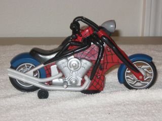 SPIDERMAN CHOPPER STYLE MOTORCYCLE 3RD WHEEL MOVES BIKE WITH HEADLIGHT