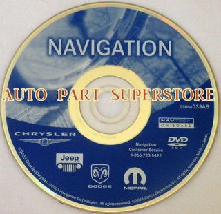 Jeep Dodge Chrysler Mopar GPS Navigation CD DVD Disc AB 2004 2005 Town 