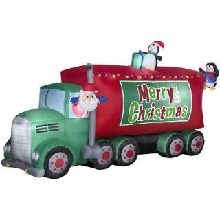 christmas santa 18 wheeler tractor trailer truck airblown inflatable 