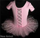 Girls Pink Ballerina Tutu Ballet Dance Fairy Costume Leotard Dress 2 
