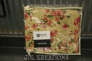   Home Collection Mary Brick 80x63 Drapes Or Euro Pillow Sham~ New
