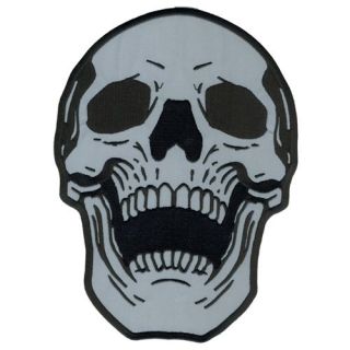 SKULL Reflective 7 x 10 BACK PATCH Awesome Embroidered Quality For 