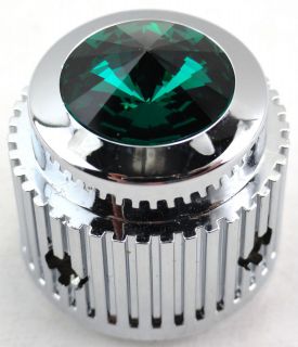 knob dial control green jewel chrome for 359 Peterbilt Kenworth 