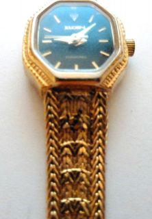   Diamond Womans Dress Watch Gold Plate Band Water Resistant SST Case