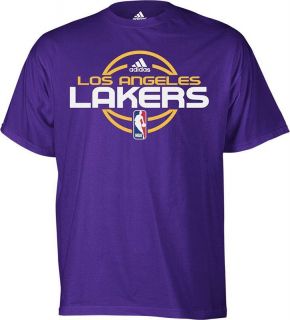 Los Angeles Lakers ADIDAS Purple Logo T Shirt Mens SZ (S 2XL)