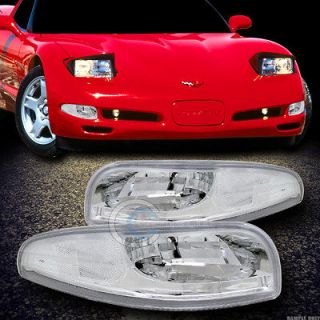 DEPO CHROME CLEAR FRONT SIGNAL BUMPER LIGHTS CORNER LAMP 97 04 CHEVY 